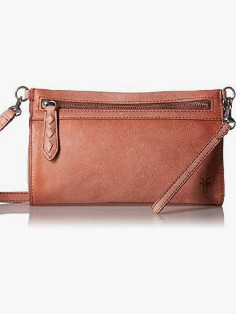 Frye Reed Leather Wristlet Crossbody in Dusty Rose
